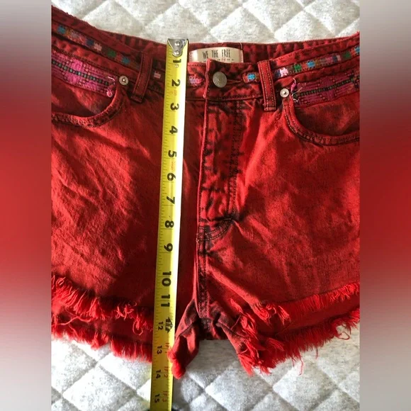 We the free gypsy red cutoff shorts - Picture 5 of 10